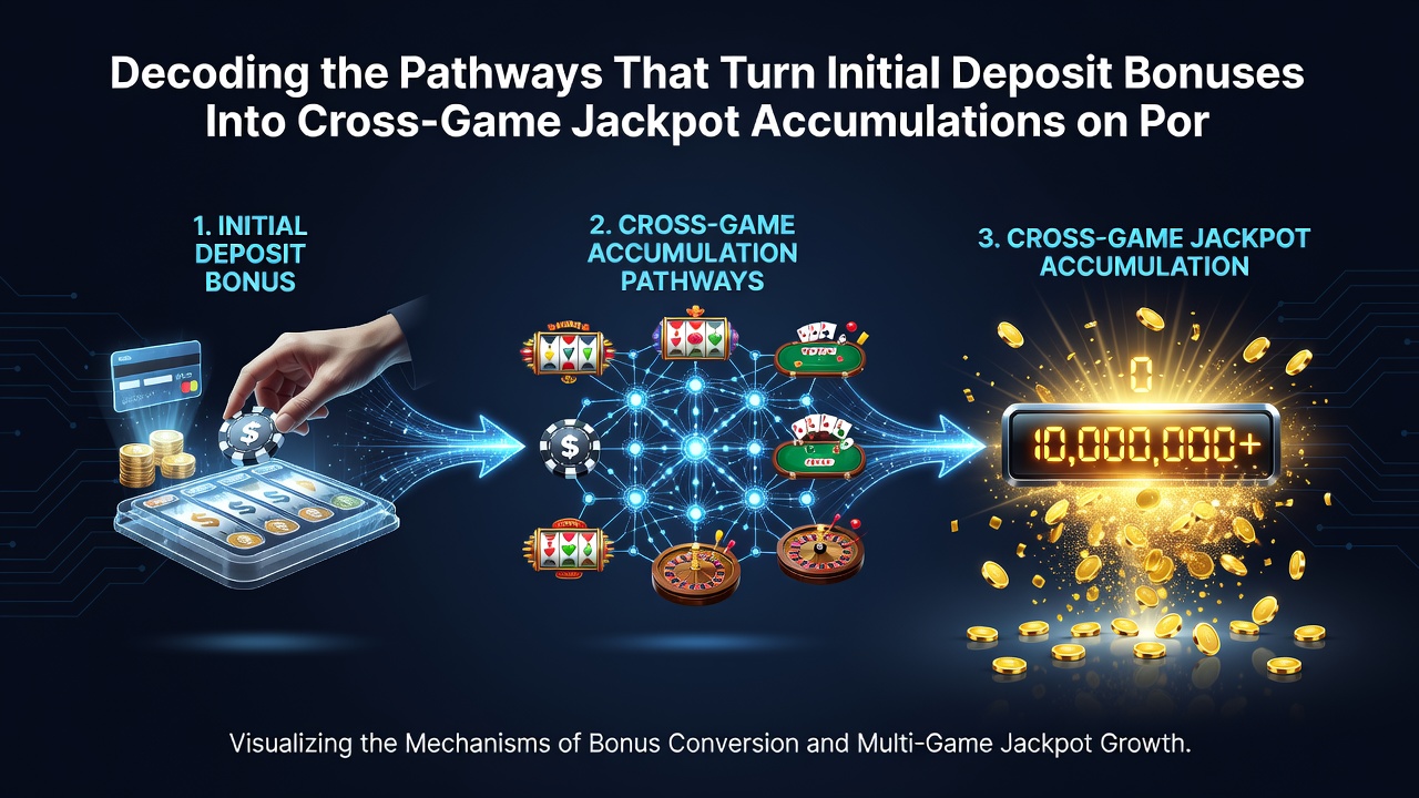 Illustration of bonus funds flowing through slot machines into a live dealer jackpot accumulation on mobile