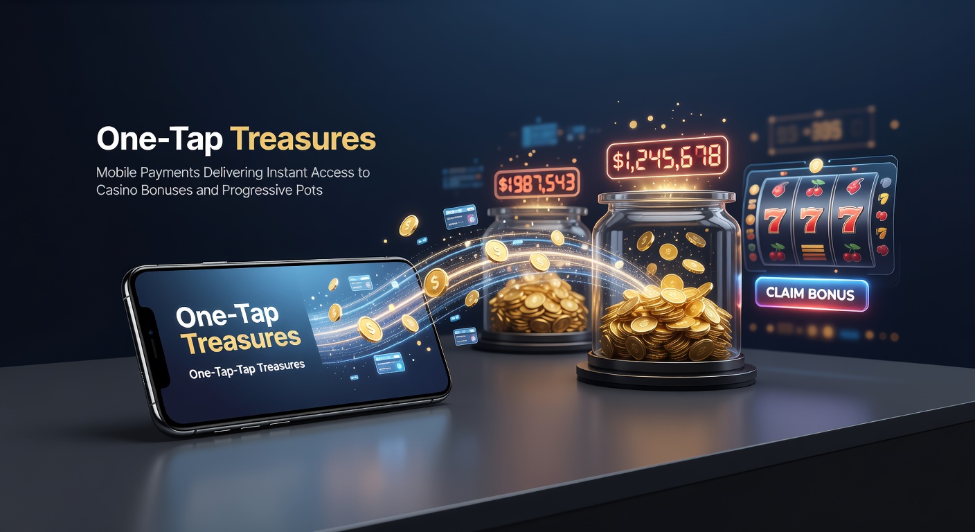 Smartphone screen showing a one-tap payment confirmation unlocking a casino bonus with colorful slot reels and jackpot counters in the background