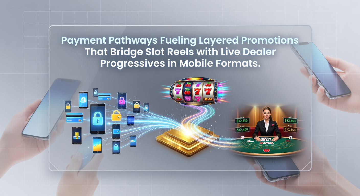 Illustration of mobile casino payment pathways connecting slots and live dealer games