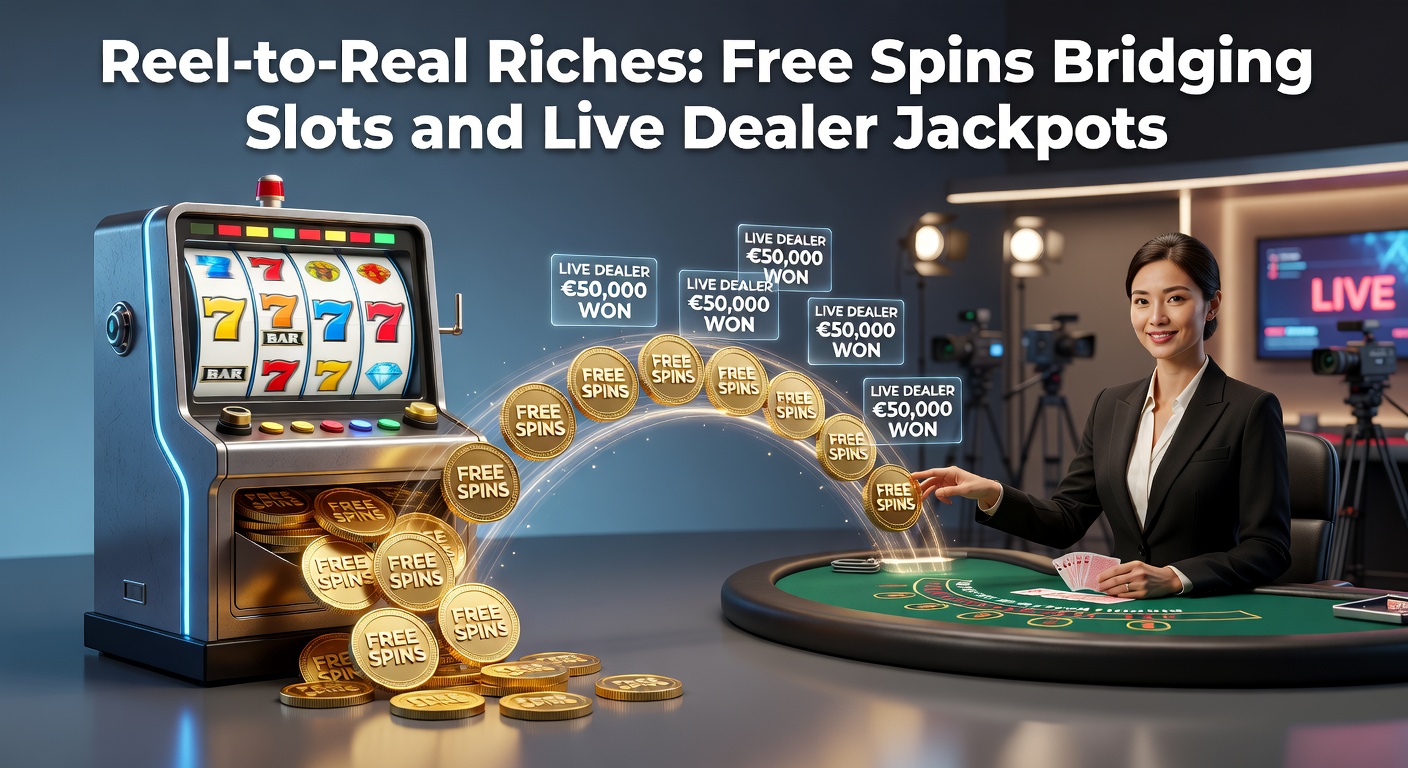 Vibrant slot reels transitioning into a live dealer blackjack table with jackpot counters glowing in the background, illustrating the seamless shift from digital spins to real-time action