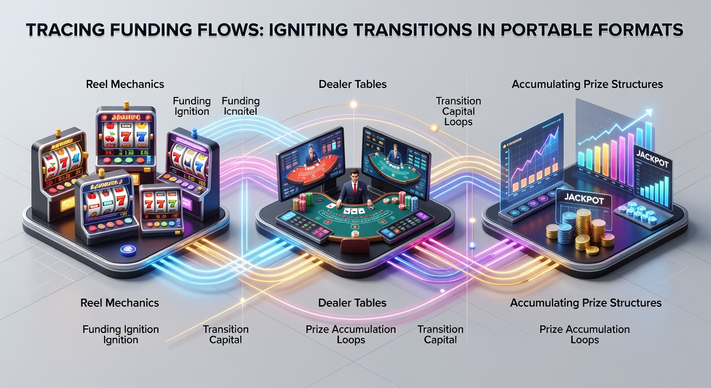 Mobile casino interface showing seamless transitions from slot reels to live dealer tables with funding indicators