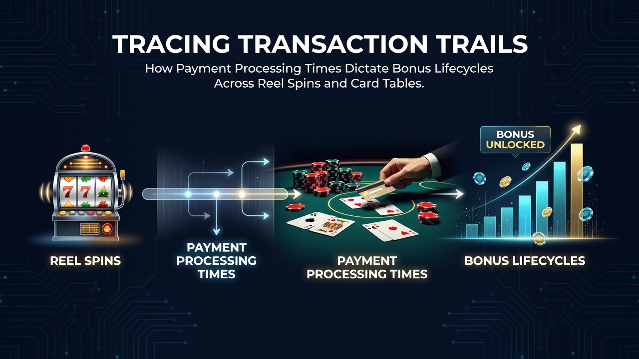 Diagram showing payment processing timelines and their impact on casino bonus expiration across slots and table games