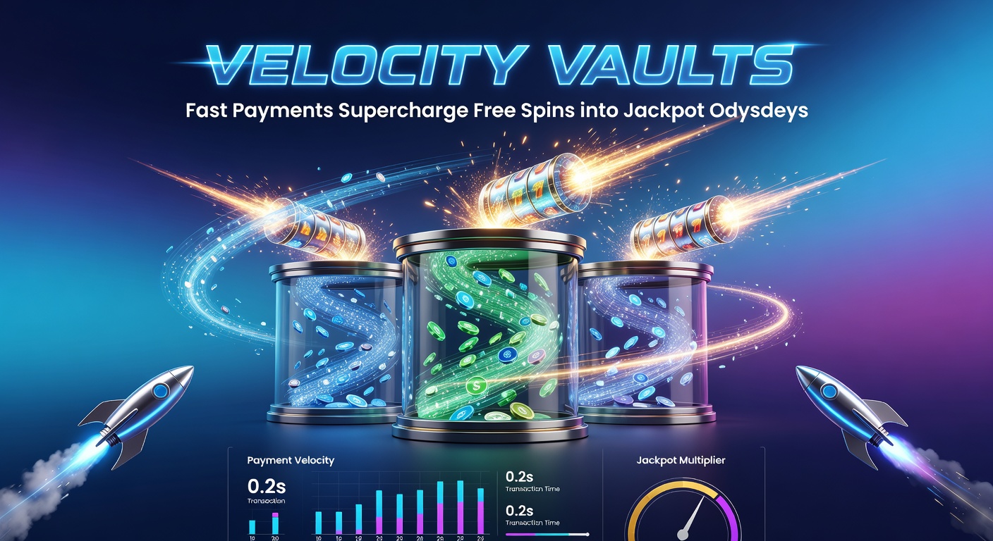 Close-up of a sleek mobile screen displaying instant payment confirmation, free spin counters ticking up, and a jackpot odometer racing toward explosive wins amid vault-like security icons